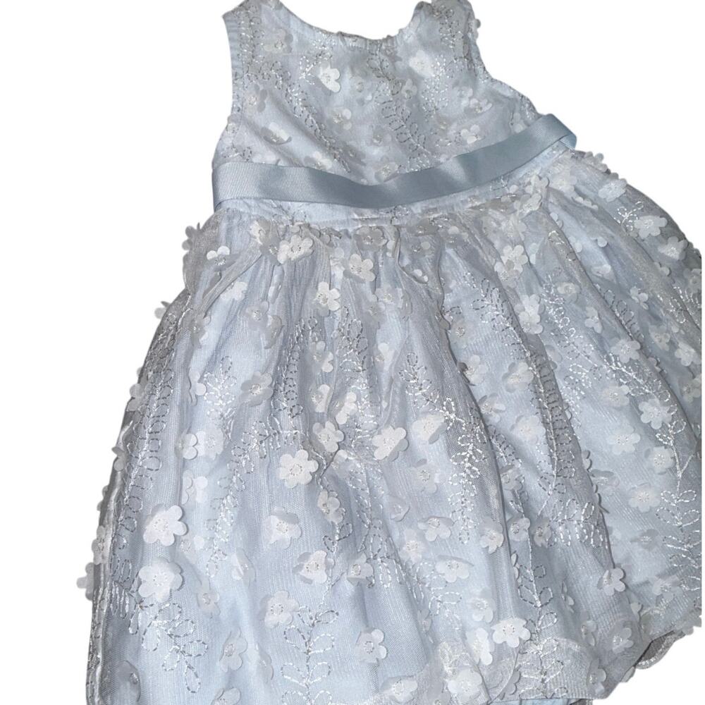 Gymboree All Dressed Up Light Blue Embroidered Floral Dress 2T Easter Wedding